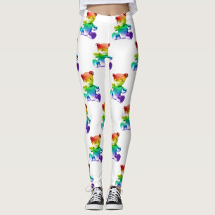 SlipperyJoe's geborsteld metalen teddybeer gladde  Leggings