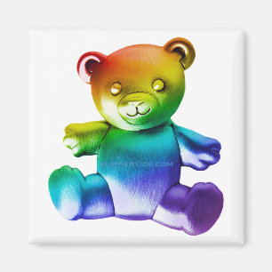 SlipperyJoe's geborsteld metalen teddybeer gladde Magneet