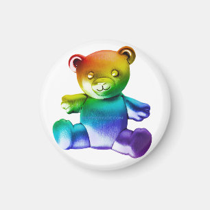 SlipperyJoe's geborsteld metalen teddybeer gladde Magneet