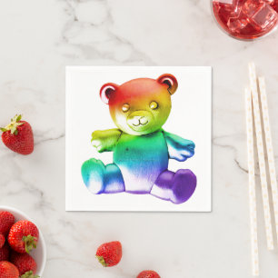SlipperyJoe's geborsteld metalen teddybeer gladde Servet