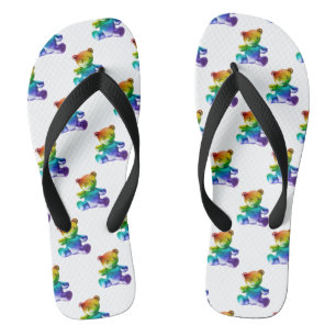 SlipperyJoe's geborsteld metalen teddybeer gladde  Teenslippers