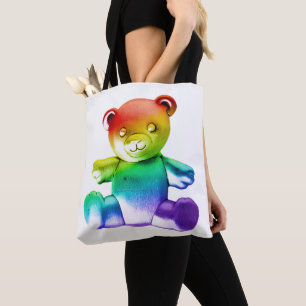 SlipperyJoe's geborsteld metalen teddybeer gladde  Tote Bag