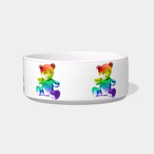SlipperyJoe's geborsteld metalen teddybeer gladde  Voerbakje