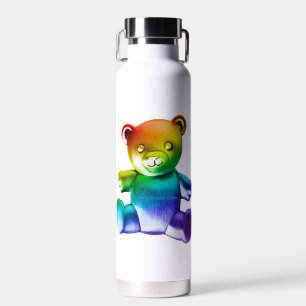 SlipperyJoe's geborsteld metalen teddybeer gladde Waterfles