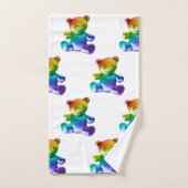 SlipperyJoe's geborstelde metalen teddybeer regenb Bad Handdoek (Handdoek)