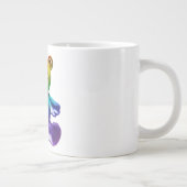 SlipperyJoe's geborstelde metalen teddybeer regenb Grote Koffiekop (Rechts)