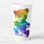 SlipperyJoe's geborstelde metalen teddybeer regenb Latte Mok (Voorkant)