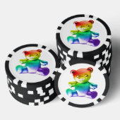 SlipperyJoe's geborstelde metalen teddybeer regenb Poker Chips (Opstapeling)
