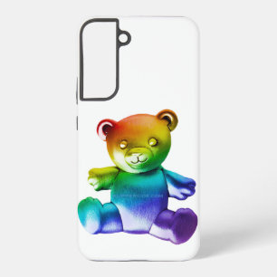 SlipperyJoe's geborstelde metalen teddybeer regenb Samsung Galaxy Hoesje
