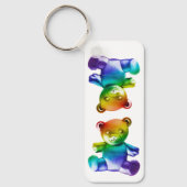 SlipperyJoe's geborstelde metalen teddybeer regenb Sleutelhanger (Voorkant)