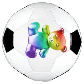 SlipperyJoe's geborstelde metalen teddybeer regenb Voetbal (Gedraaid)