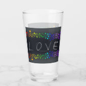 SlipperyJoe's gekrabbelde liefdeswoord regenbooggr Glas (Achterkant)