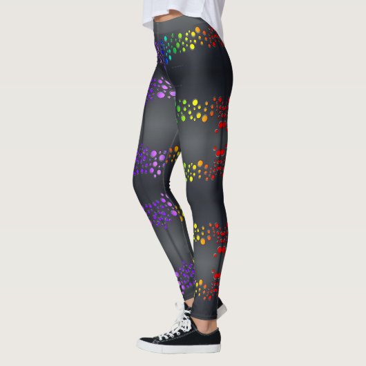 SlipperyJoe's gekrabbelde liefdeswoord regenbooggr Leggings (Links)