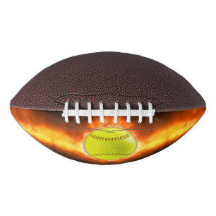 SlipperyJoe's gele softbal vuurbal vlammen rasp American Football