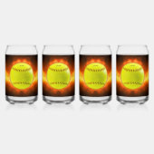 SlipperyJoe's gele softbal vuurbal vlammen rasp Blikvorm Glas (Achterkant)