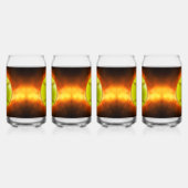 SlipperyJoe's gele softbal vuurbal vlammen rasp Blikvorm Glas (Rechts)