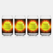 SlipperyJoe's gele softbal vuurbal vlammen rasp Blikvorm Glas (Voorkant)