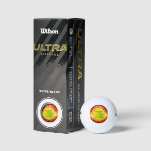 SlipperyJoe's gele softbal vuurbal vlammen rasp Golfballen
