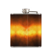 SlipperyJoe's gele softbal vuurbal vlammen rasp Heupfles (Achterkant)