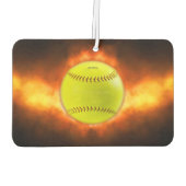 SlipperyJoe's gele softbal vuurbal vlammen rasp Luchtverfrisser (Achterkant)