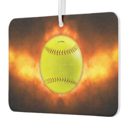 SlipperyJoe's gele softbal vuurbal vlammen rasp Luchtverfrisser