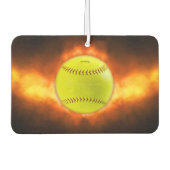 SlipperyJoe's gele softbal vuurbal vlammen rasp Luchtverfrisser (Voorkant)