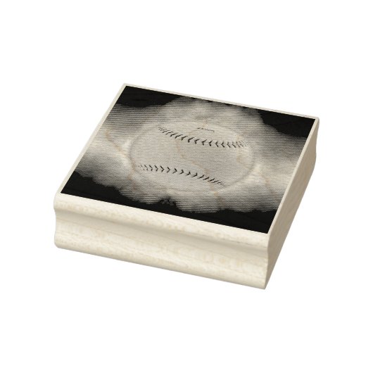 SlipperyJoe's gele softbal vuurbal vlammen rasp Rubberstempel (Stempel)