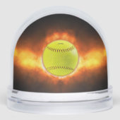 SlipperyJoe's gele softbal vuurbal vlammen rasp Sneeuwbol (Voorkant)