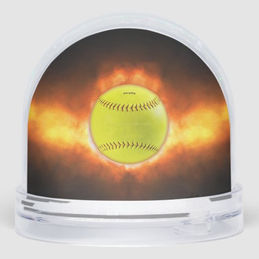 SlipperyJoe's gele softbal vuurbal vlammen rasp Sneeuwbol (Achterkant)