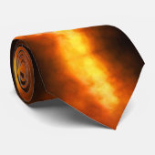 SlipperyJoe's gele softbal vuurbal vlammen rasp Stropdas (Opgerold)