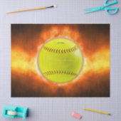 SlipperyJoe's gele softbal vuurbal vlammen rasp Tissuepapier (Craft)