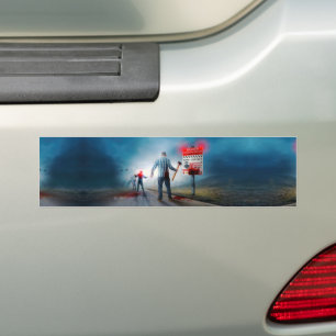 SlipperyJoe's gelukkige Halloween gloeiende ogen z Bumpersticker