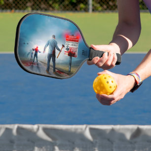 SlipperyJoe's gelukkige Halloween gloeiende ogen z Pickleball Paddle