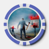 SlipperyJoe's gelukkige Halloween gloeiende ogen z Poker Chips (Voorkant)