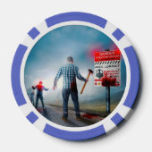 SlipperyJoe's gelukkige Halloween gloeiende ogen z Poker Chips (Achterkant)