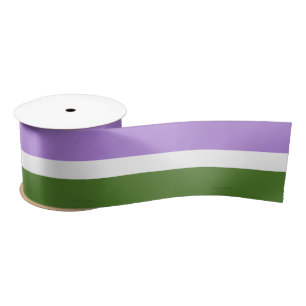 SlipperyJoe's Genderqueer Pride Flag kleuren Non-b Satijnen Lint