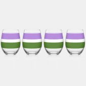 SlipperyJoe's Genderqueer Pride Flag kleuren Non-b Wijnglas Zonder Voet (Links)