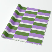 SlipperyJoe's genderqueer pride vlag kleuren non-b Cadeaupapier (Uitgerold)