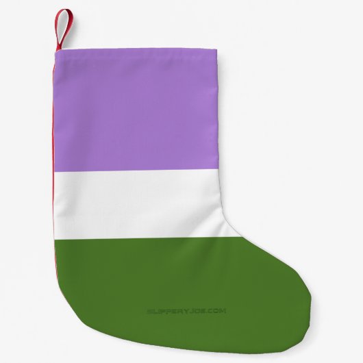 SlipperyJoe's genderqueer pride vlag kleuren non-b Kleine Kerstsok (Voorkant)