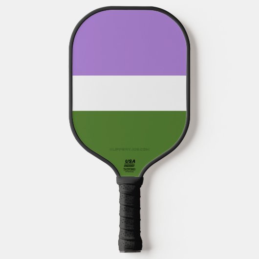 SlipperyJoe's genderqueer pride vlag kleuren non-b Pickleball Paddle (Voorkant)