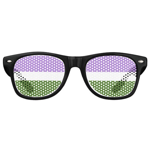 SlipperyJoe's genderqueer pride vlag kleuren non-b Retro Zonnebril (Voorkant)