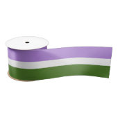SlipperyJoe's genderqueer pride vlag kleuren non-b Satijnen Lint (Spoel)