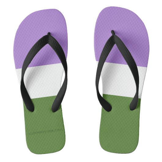 SlipperyJoe's genderqueer pride vlag kleuren non-b Teenslippers (Voetbed)