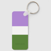 SlipperyJoe's genderqueer trotskleur lavendelblend Sleutelhanger (Achterkant)