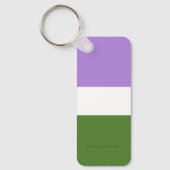 SlipperyJoe's genderqueer trotskleur lavendelblend Sleutelhanger (Voorkant)