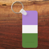 SlipperyJoe's genderqueer trotskleur lavendelblend Sleutelhanger (Voorkant)