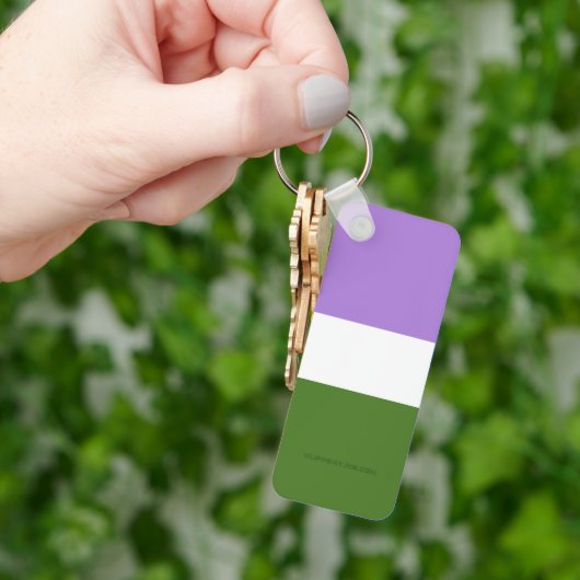 SlipperyJoe's genderqueer trotskleur lavendelblend Sleutelhanger (Hand)