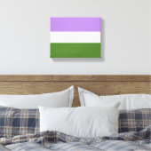 SlipperyJoe's genderqueer trotskleuren vlag lavend Canvas Afdruk (Insitu (Slaapkamer))