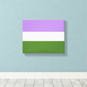 SlipperyJoe's genderqueer trotskleuren vlag lavend Canvas Afdruk (Insitu (Houten vloer))