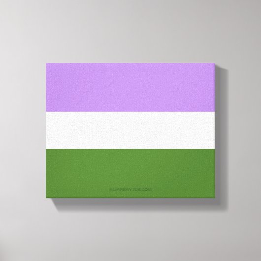 SlipperyJoe's genderqueer trotskleuren vlag lavend Canvas Afdruk (Voorkant)